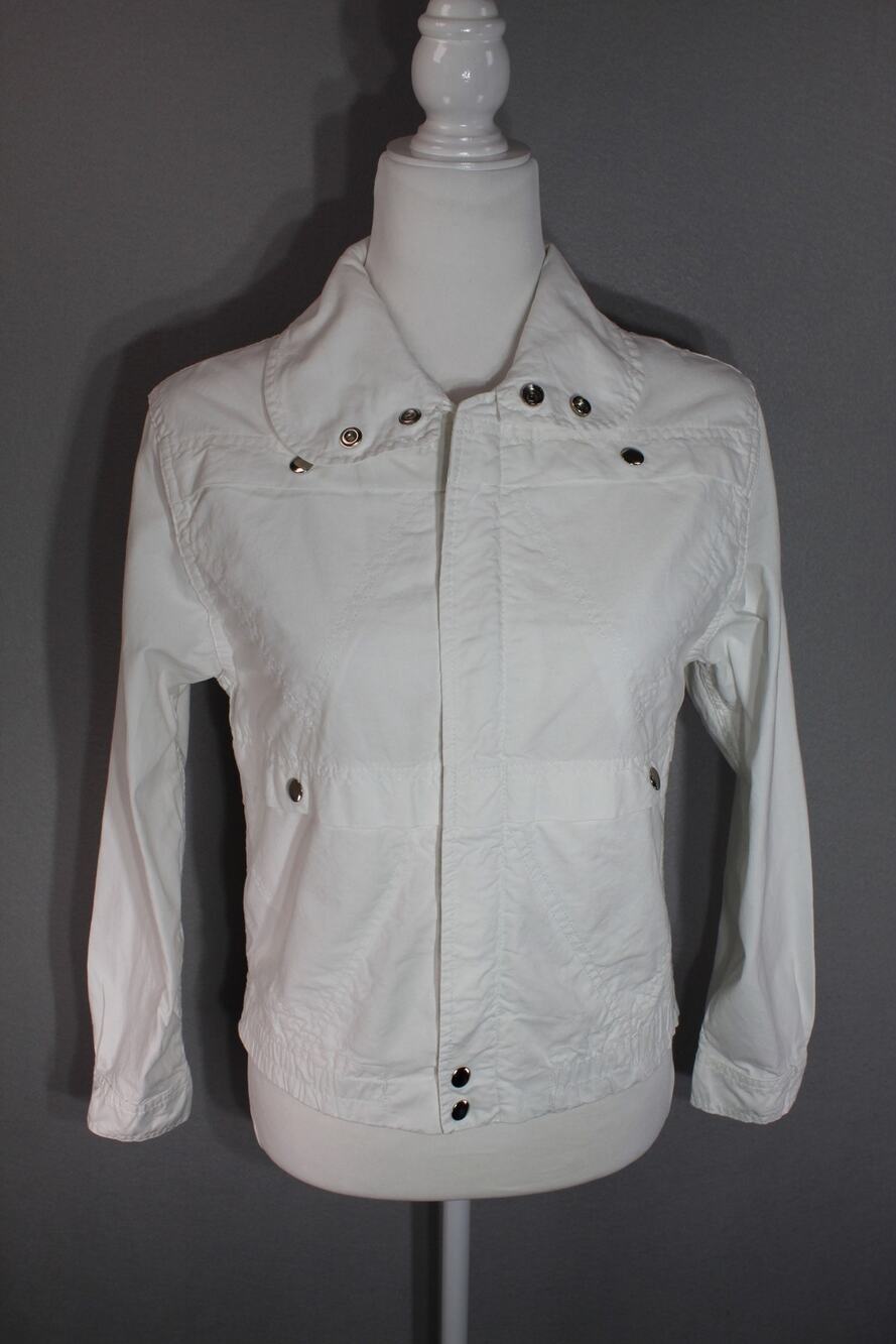 Vintage 20th Century Survival White Cotton Bomber Jacket Women's Small
